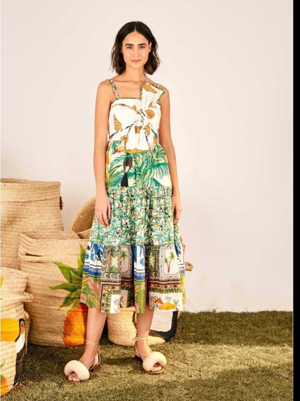 Farm Rio Midi Dress. Great used condition. XL